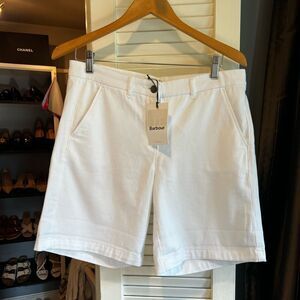 NWT Barbour Essential Women's Classic White Chino Shorts